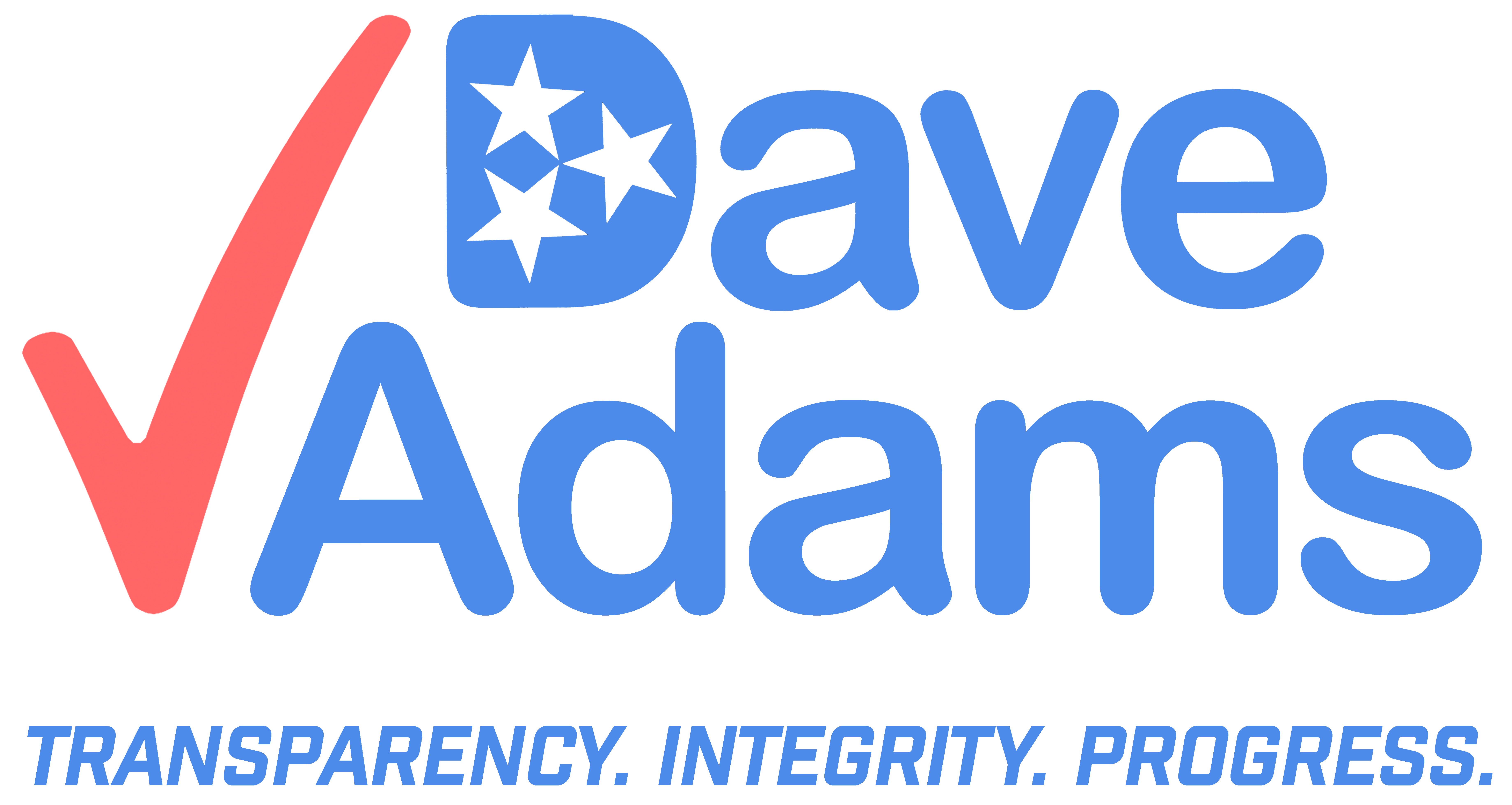 Logo for Dave Adams. Transparency, Integrity, Progress.